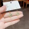 Nuevos Pendientes de Hilo Estilo Vintage con Hebilla de Paz, Pendientes Largos Elegantes Versátiles, Colgantes de Oreja con Borlas, Accesorios de Oreja de Moda Retro de Corte