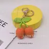 Pingente de Cereja de Lã Tricotado DIY Fofo Chaveiro de Coração Feminino Fofo Pingente de Carro