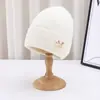 Nuevo Gorro de Punto con Lazo para Mujer en Otoño e Invierno Estilo Coreano para Hombre de Terciopelo Engrosado Versátil Cálido y a Prueba de Frío Gorro sin Visera