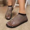 Sandalias de Malla de Talla Grande Sandalias Planas de Verano para Mujer Talla Grande 44 Talla Europea y Americana Transfronterizas Slip-On Transpirables Zapatos de Mujer