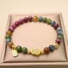 Nueva Pulsera de Turmalina Colorida Femenina Verano Ins Nicho Lujo Ligero Suzuki Orquídea Colgante Pulsera para Regalo de Novia