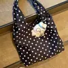 Bolso de Lona con Lunares Azules Estilo Coreano para Mujer 2026 Nuevo Bolso de Hombro de Gran Capacidad Estilo Juvenil Bolso para el Trabajo y la Escuela