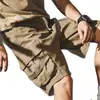 Shorts de Trabajo Retro Lavados de Algodón Puro para Hombre de Verano Marca de Moda Sueltos Tallas Grandes Hombres Gordos Extra Gordos Pantalones Capri Casuales