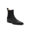 Botines cortos de punta estilo británico, versátiles para otoño e invierno, botines negros de cuero genuino con tacón grueso sin cordones para mujer, botas Martin de comercio transfronterizo para el día a día