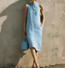 Vestido de Verano Nuevo de Color Sólido Holgado sin Mangas para el Sitio Independiente de Amazon 2026
