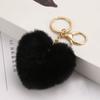 Llavero de peluche con forma de corazón de 8 cm, diseño de corazón de melocotón, para coche, accesorio creativo para llaves de pareja