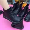 Botines de algodón para mujer 2026 nuevos botines cortos piel suave otoño e invierno de mediana edad forro de felpa planos ligeros cómodos casual Botas Martin para mujer