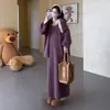 Vestido de maternidade para primavera e outono, conjunto estiloso para gestantes, conjunto de duas peças com cardigã suéter e saia, nova coleção de moda gestante 2026