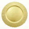 Atacado para comércio exterior Prato Decorativo Dourado de 13 polegadas Padrão Radial Vertical Retrô Americano Prato de Exibição para Hotel Sala de Estar Casa