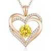 Collar transfronterizo de gran venta para mujer, collar con colgante de piedra de nacimiento de oro rosa, personalidad de alta gama, venta al por mayor de fábrica de plata de primera mano