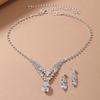 Luz de luxo flash diamante zircão gota de água brincos colar de duas peças conjunto high-end sentido nicho ins elegante clavícula cadeia colar mulheres