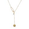 Colar Europeu e Americano Transfronteiriço Multicamadas de Metal com Letra, Pedra Natural, Pérola, Pingente de Mapa, Colar Choker Feminino, Estilo Ins
