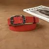 Cinturón de Cuero Estilo Americano para Mujer, Cinturón Rojo Vintage Ins, Versátil para Jeans, Moderno, Alta Calidad, Duradero, Mayoreo