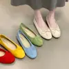 Zapatos Planos Versátiles de Gamuza con Punta Redonda y Lazo, Slip-On, Nueva Moda Tendencia Otoño/Primavera 2026, Zapatos Perezosos