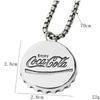 Colar com Pingente de Tampa de Garrafa de Coca-Cola de Marca Trendy de Hip-Hop Europeia e Americana para Homens e Mulheres, Corrente Versátil para Moletom Suéter, Novo Modelo 2025