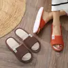 Chinelo de Pano de Algodão e Linho Doméstico Feminino Verão Casa Interior Chão Antiderrapante Quatro Estações Universal Masculino Primavera e Outono Casa Chinelo de Linho