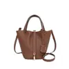 Bolso Canasta de Verdura de Cuero de Vaca de Primera Capa Transfronterizo, Bolso de Mano Clásico Versátil, Bolso Cruzado de Hombro de Cuero Genuino para Mujer, Bolso para Madres