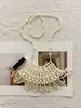 Bolso de Borla con Perlas Artificiales y Cuentas Hecho a Mano, Versátil y Elegante, Bolso Cruzado de Nicho Elegante con Forma de Abanico Tejido y Nube
