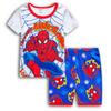 Traje de verano, ropa con aire acondicionado, pijamas de dibujos animados de algodón para niños, camiseta de manga corta de Spider-Man, ropa para el hogar, ropa para niños