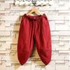 Pantalones casuales de verano 2020, talla grande, bombachos de lino japonés, pantalones capri de algodón y lino estilo chino 8109