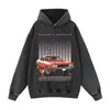Directamente del fabricante, sudadera con capucha de marca de moda, corte holgado, con estampado, talla grande, versátil para street wear, sudadera de uso diario