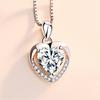 Collar elegante de plata con forma de corazón para mujer, estilo coreano, gran oferta, colgante de amor plateado, collar multicolor para novia, cadena de clavícula