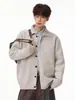 Suéter Cardigan Falso de Duas Peças Estilo Retro Japonês Hanlu para Homens, Estilo Outono e Inverno, Estilo Old Money, Jaqueta de Tricô Casual Solta