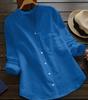 2025 Nueva Primavera y Otoño Amazon Aliexpress Wish Camisa Retro de Algodón y Lino Camisa Casual Holgada de Color Sólido