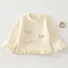 Camiseta Interior de Manga Larga para Niños de Primavera y Otoño, Camiseta de Algodón Puro con Dibujos para Bebé, Suéter de Algodón Básico para Otoño e Invierno, Top de Cuello Redondo Clase A