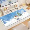 Alfombrilla de ratón grande de gatito navideño para uso en la oficina, alfombrilla de escritorio con decoración de ambiente festivo, alfombrilla antideslizante