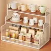 Estante de Almacenamiento de Escritorio, Aparador para Sala de Estar, Organizador de Bolsitas de Té y Tazas, Estante de Almacenamiento de Condimentos y Snacks para Encimera de Cocina del Hogar