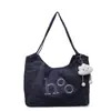 Bolso grande de mezclilla transfronterizo para mujer, nueva moda 2026 con estampado de letras, estilo universitario simple, bolsa de mano de gran capacidad