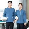 Roupas de trabalho de limpeza manga longa feminino hotel quarto de hóspedes hotel propriedade limpeza tia trabalho garçom masculino inverno impressão
