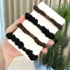 Acessórios de Cabelo de Tecido Coelho Beiji 4 Anéis de Cabelo Plissados Delicados para Rabo de Cavalo Anel de Cabelo Grande de Lã Laço Grande Cabeçalho de Rabo de Cavalo Alto