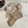 Meias de Veludo Australiano Outono e Inverno para Crianças Quentes Armazenamento de Calor Espessadas Meias de Casa Fofas Meias de Comprimento Médio com Bolinhas Onduladas Meias Peludas