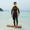 Traje de baño de dos piezas para mujer coreana con protección solar, manga larga, pantalón largo, rash guard, secado rápido, adelgazante, traje de surf, traje de baño para snorkel