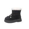 Botas de Neve Grossas com Solado Grosso para Mulheres, Outono/Inverno 2025, Transfronteiriças, Tamanho Grande, Moda de Meia-Estação, Botas Pão, Acolchoadas com Lã, Espessadas, Sapatos Grandes de Algodão para Mulheres
