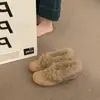 Zapatos de Peluche Retro con Lazo Oculto para Aumentar la Altura para Mujer, Nuevos de Otoño Invierno, Versátiles, Zapatos de Algodón tipo Birken, Botas de Nieve con Felpa
