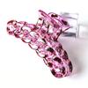 Pinza para el pelo estilo coreano de plástico transparente con cadena ámbar, sencilla y grande, para la parte trasera del baño, accesorios para el cabello con giro.