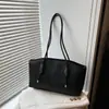 Bolso de mano grande de estilo coreano simple, nuevo modelo 2026, elegante bolso de hombro casual a rayas, bolso de mano para el trabajo