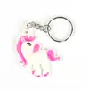 Llavero de goma suave de PVC de unicornio, llavero creativo de silicona de dibujos animados, colgante para bolso de coche, fabricantes mayoristas