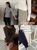 Camiseta Base de Cuello Redondo de Manga Larga de Lana Tencel Shijian para Mujer Otoño 2026 Nuevo Jersey Versátil de Punto Elástico Ajustado 11382
