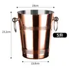 Balde de gelo em aço inoxidável, design elegante, adequado para bares, champanhe, uso comercial, cerveja, vinho tinto e uso doméstico; um pequeno balde de gelo criativo para fazer cubos de gelo