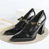 Zapatos Mary Jane Elegantes de Estilo Francés, Punta Fina, Versátiles, Europeos y Americanos, de Comercio Exterior Transfronterizo para Mujer, Tacones Altos Negros para el Trabajo