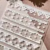 Pegatinas de Uñas Largas de Encaje en Relieve, Estilo Ultra-Hada Deseo Puro, Decoraciones Adhesivas Huecas de Encaje Blanco Venta al por Mayor