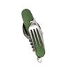 Vajilla pequeña combinada multifuncional plegable desmontable para montañismo al aire libre, vajilla de viaje, mango de aluminio multiabridor, regalo, cuchillo para fruta