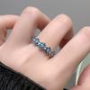 Anel de abertura de gota de óleo de alto padrão com senso de novidade chinesa, nicho de alto padrão, linha de luxo leve, anel de moda azul personalizado