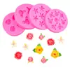 3 Mini Moldes de Silicona para Fondant de Flor de Rosa, Decoración de Chocolate DIY, Herramientas para Hornear Pasteles, Moldeo de Resina