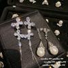 Pendientes de Perla Blanca Australiana con Forma de Gota de Agua Atardecer Mariposa Brillante Vintage Circonita Pendientes Inteligentes