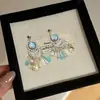 Nuevos Pendientes de Borla de Cristal Color Dopamina Estilo Bohemio Retro Moda de Lujo Ligero Pendientes Geométricos de Gota de Agua